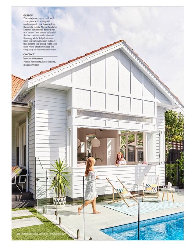 What a beautiful sunshine filled Sunday it is today! Not quite pool weather but certainly a great day to sit by the pool and enjoy the soft rays .... Thanks for the 📸 @homebeautiful of our little piece of backyard paradise!