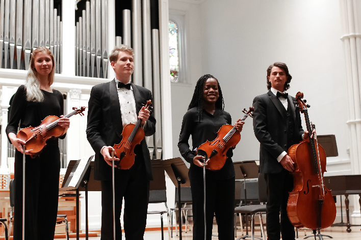 Julie Di Lecce (violin 1), Nathan Clifford (violin 2), Zaria Graves (viola), Jonathan Dills (cello)