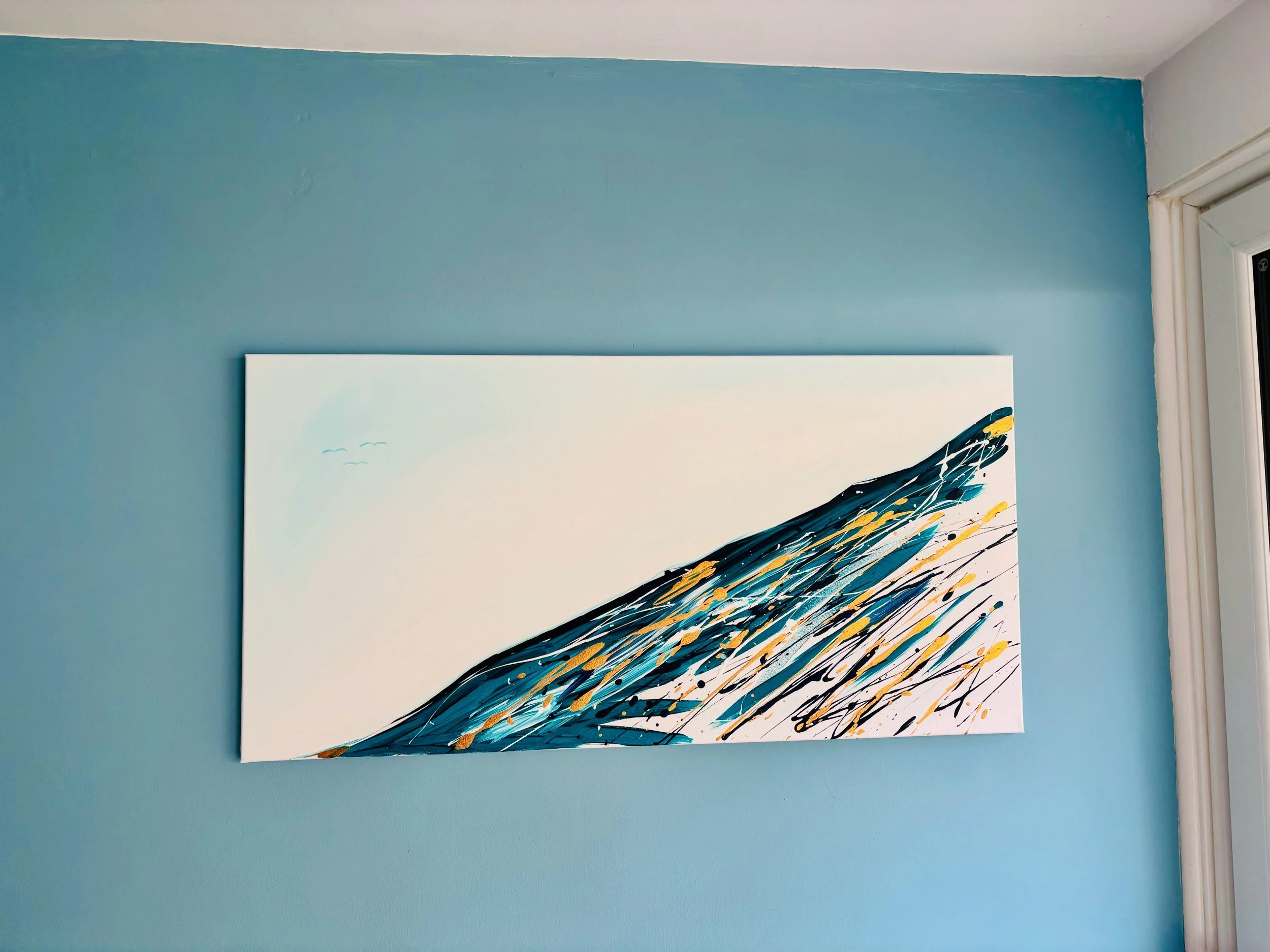 AVAILABLE - Seascape. Acrylic on Canvas (50cm x 100cm x 2cm)