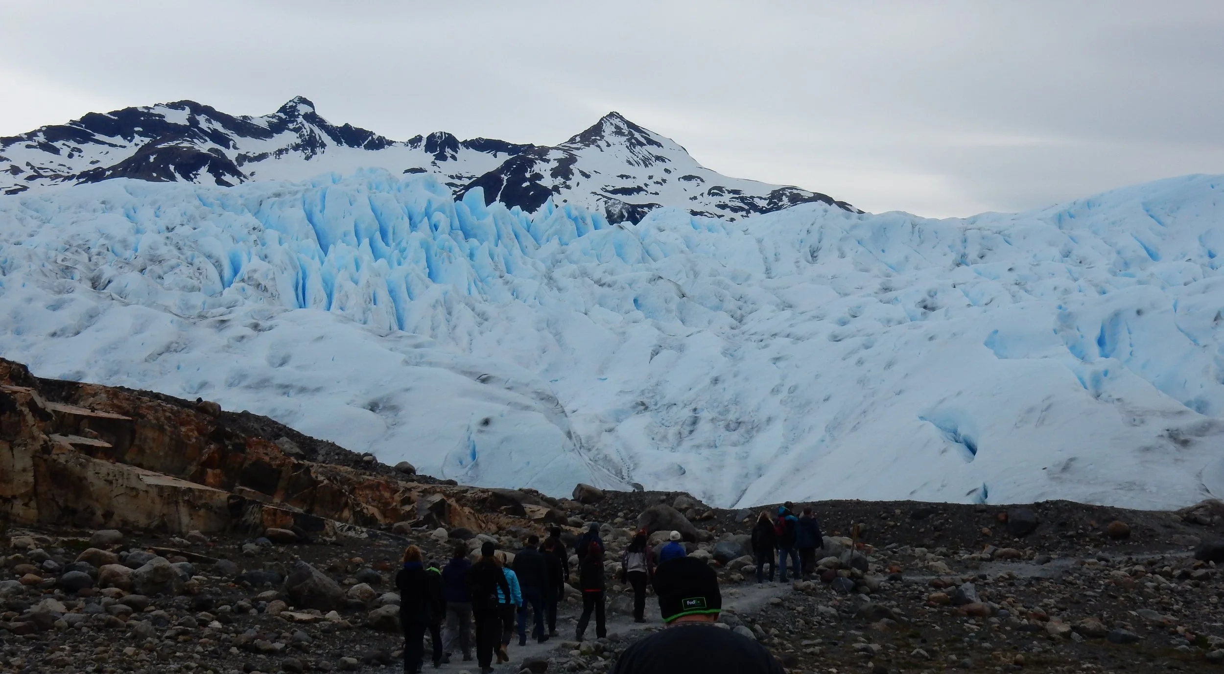 Excitement builds as we get closer to the glacier as we walk along the rocky beach