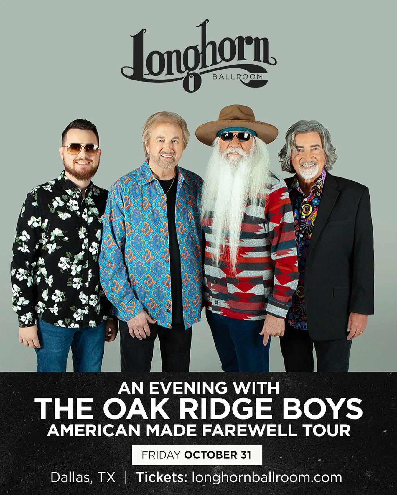 @theoakridgeboys are bringing their American Made Farewell Tour to the Longhorn Ballroom on Friday, October 31st. Grab your tickets today at the link in bio. #oakridgeboys #longhornballroom
