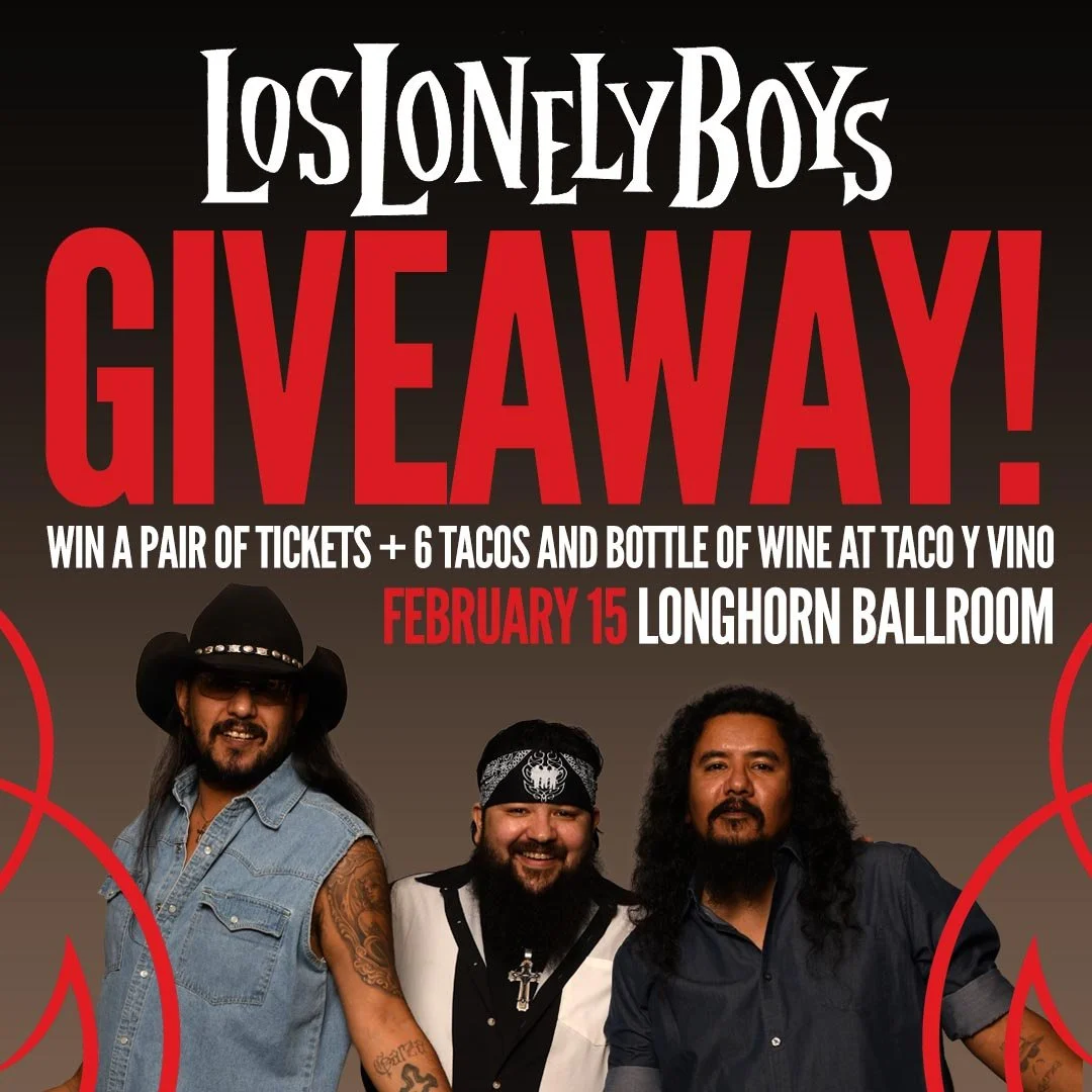 🌟 GIVEAWAY DETAILS 🌟 Enter for the chance to win a pair of tickets to see Los Lonely Boys with Del Castillo on February 15 and a voucher for 6 Tacos and bottle of wine at Taco y Vino. Rules for entry below:
🎶 Make sure you're following @longhornba