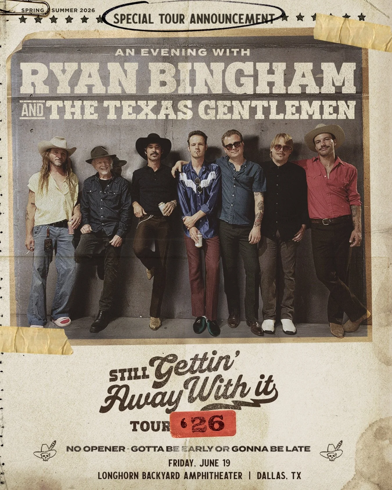JUST ANNOUNCED: @ryanbinghamofficial and the Texas Gentleman are playing the Longhorn Backyard Amphitheater on Friday, June 19th! Use code LONGHORN26 to access the VENUE PRESALE this Wednesday starting at 10am.