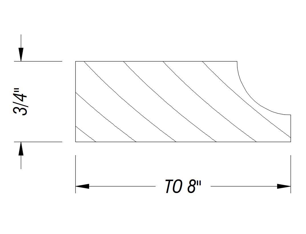 BM336   3/4" x to 8"