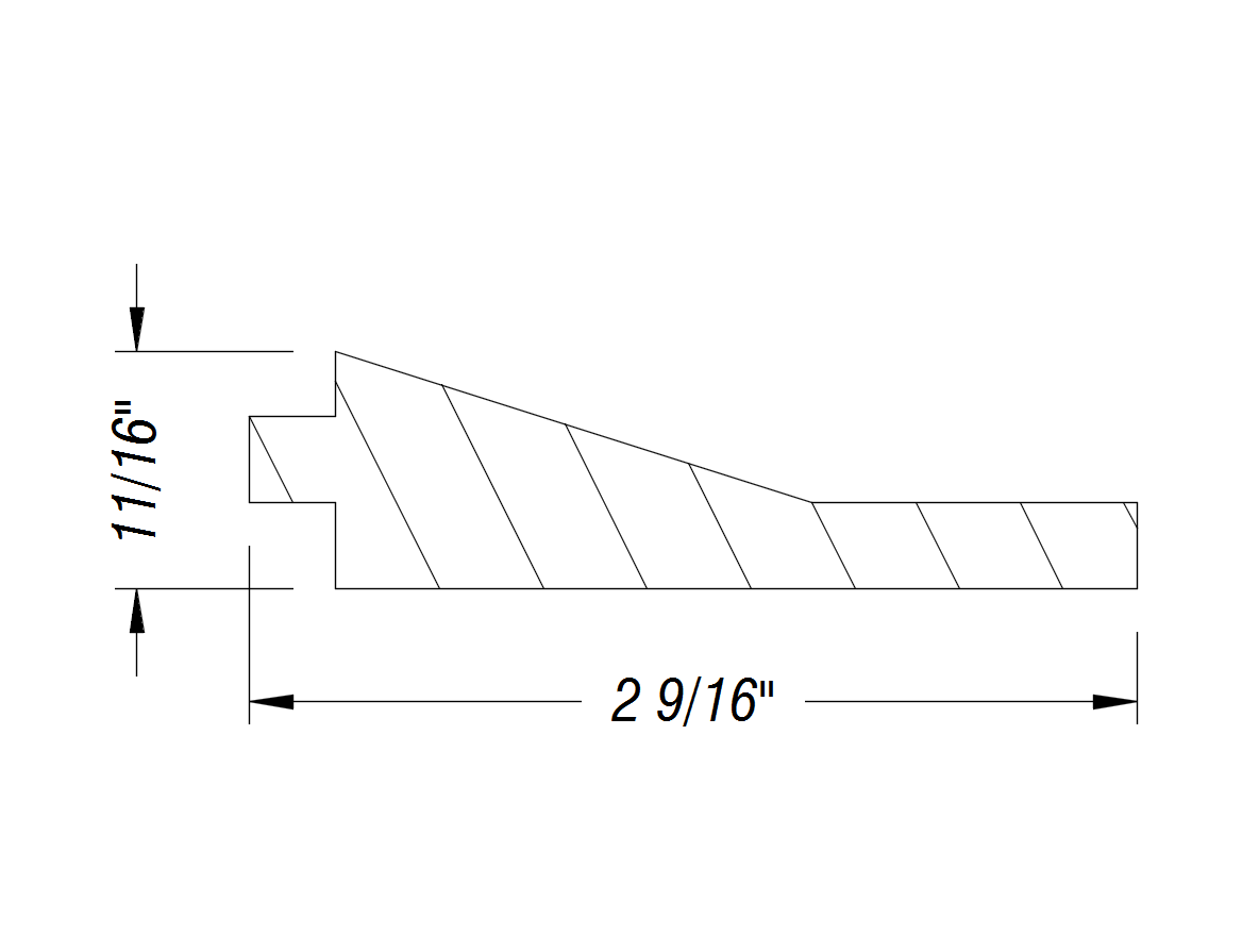 BM138   11/16" x 2 9/16"