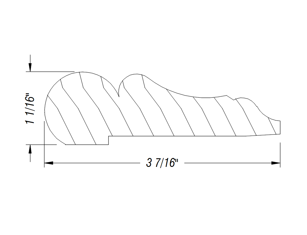 BM173   1 1/16" x 3 7/16"