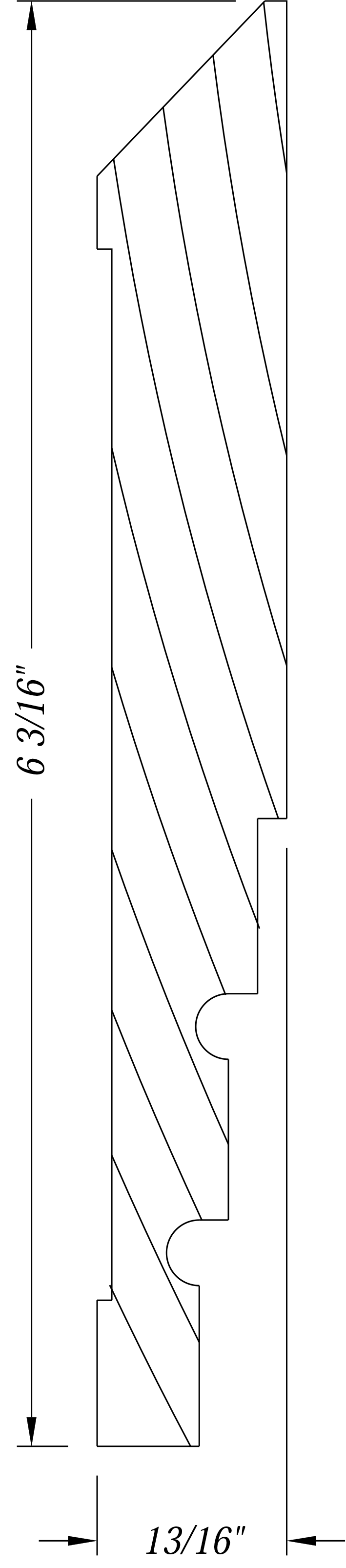 BM267   6 3/16" x 13/16"