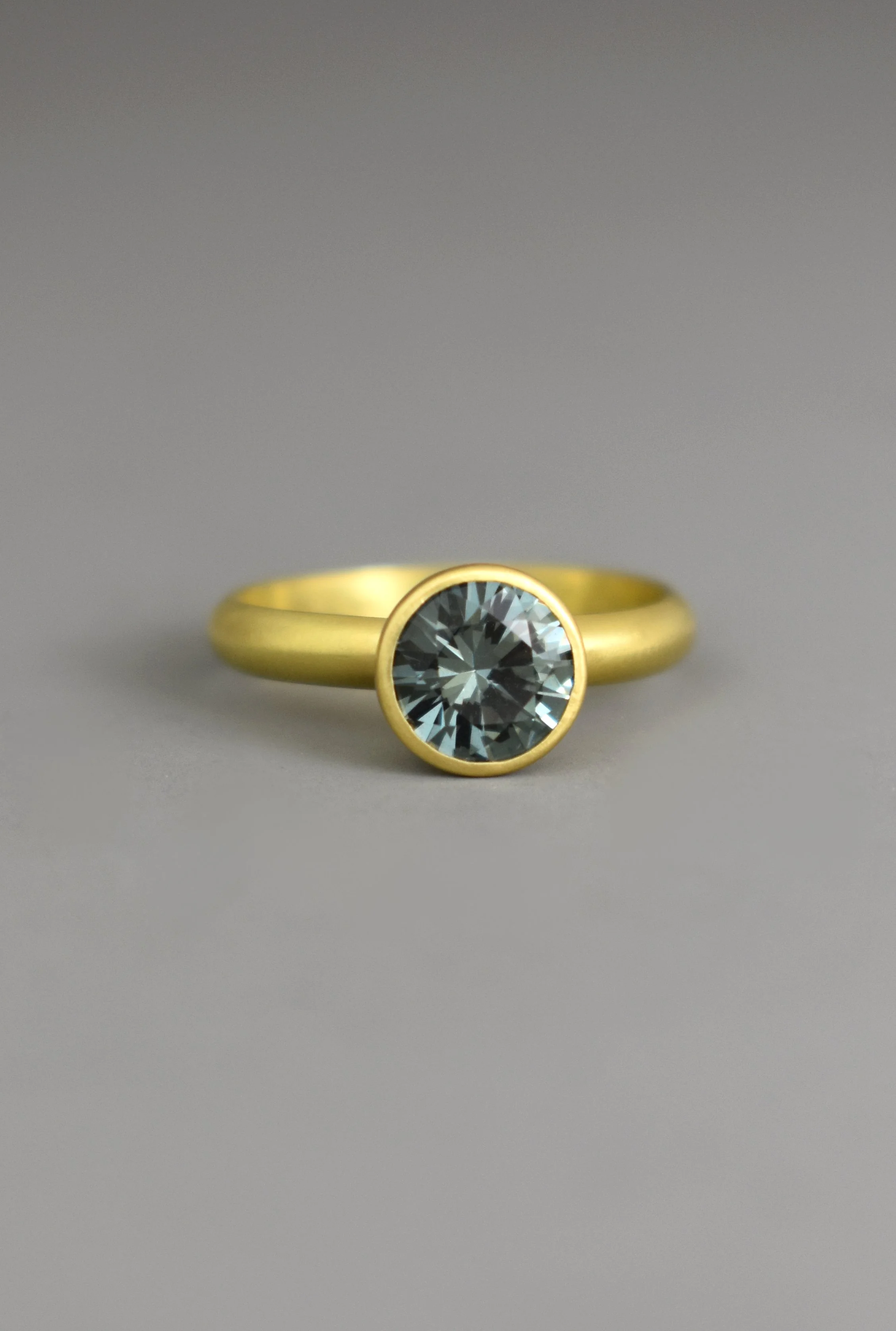 Denim Blue Sapphire Ring, 18k gold