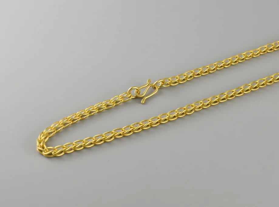 classical byzantine woven chain 22k gold