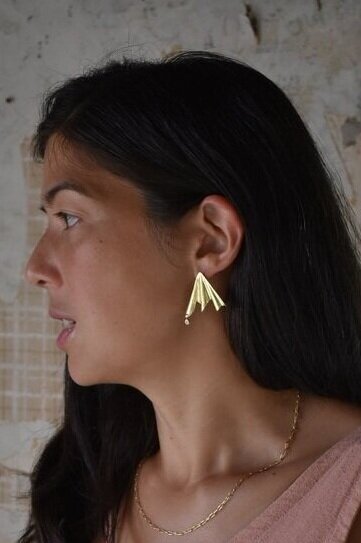 Draped Earrings, 18k gold