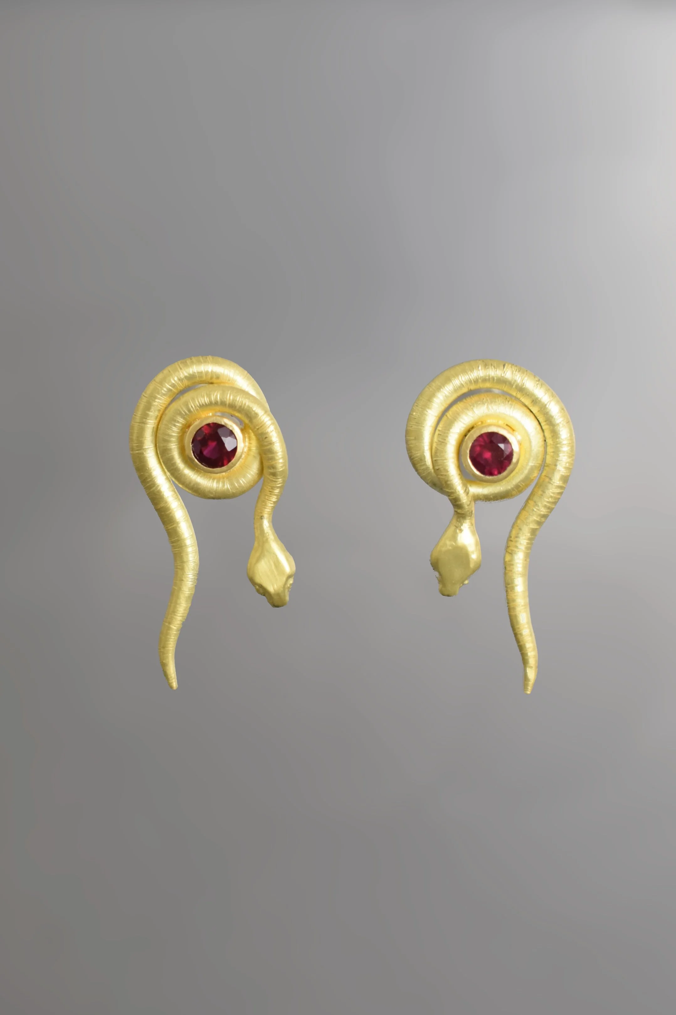 Lunar New Year: Ruby Snake Coil Earrings