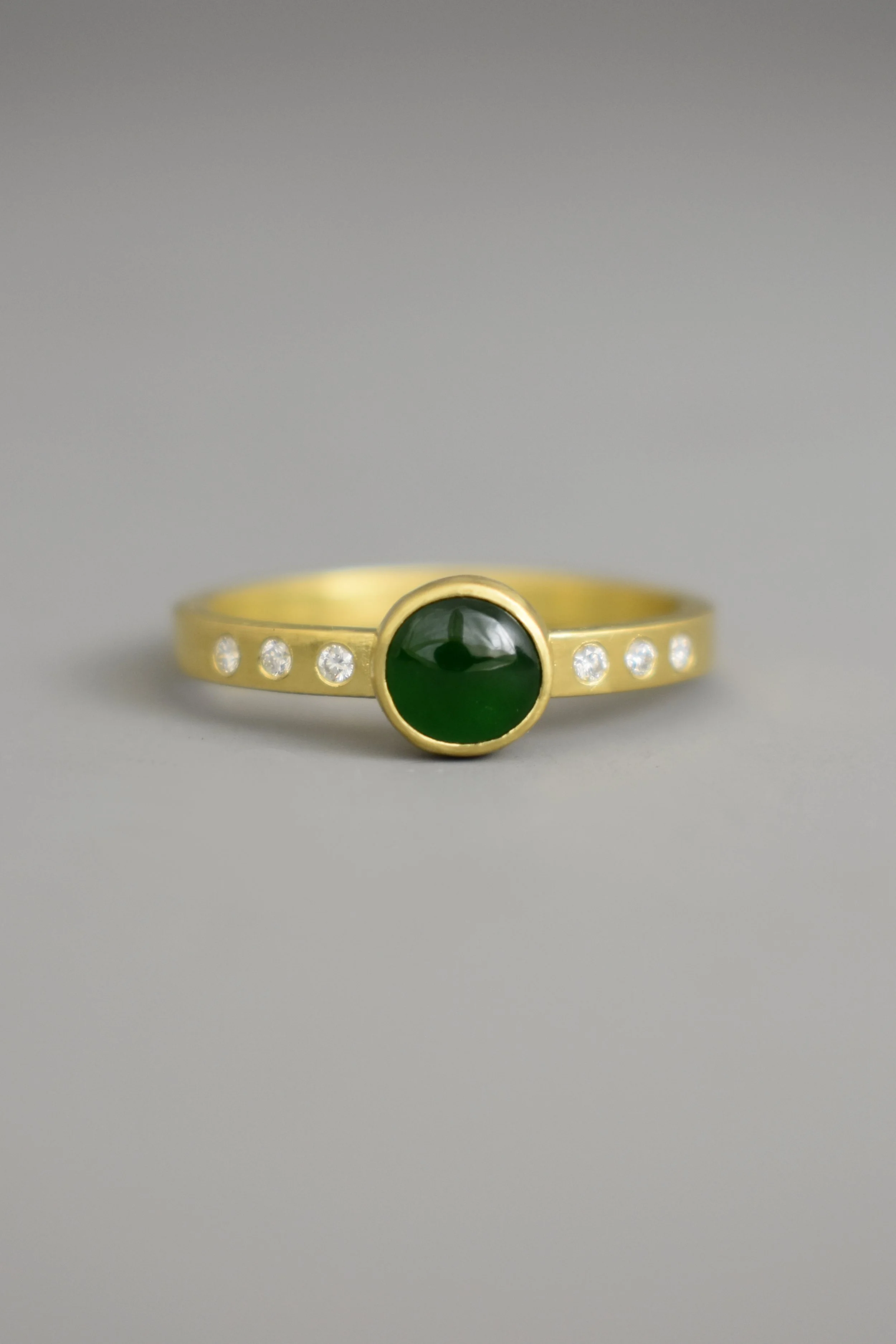 Lunar New Year: Jadeite Cabochon Diamond Ring