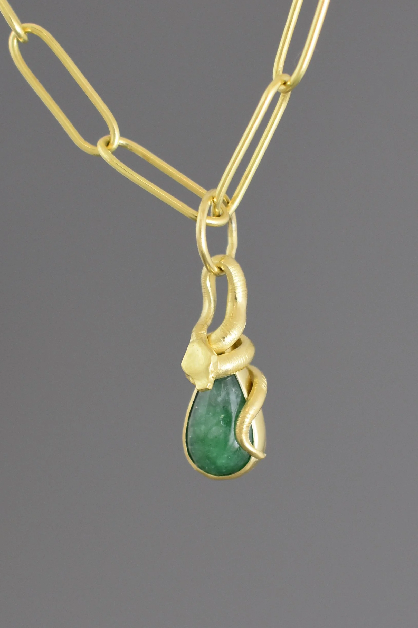 Lunar New Year: Snake Teardrop Jadeite Pendant