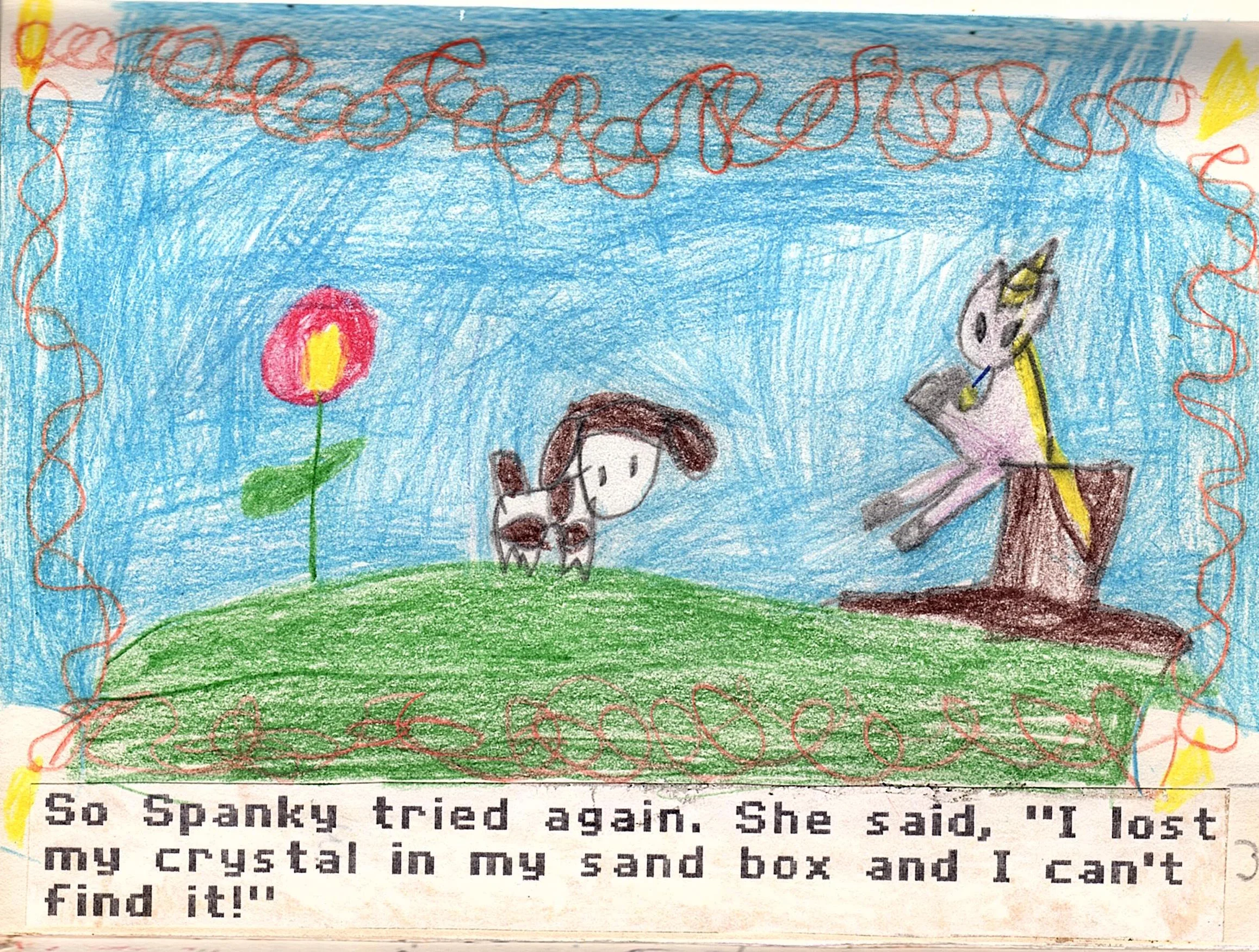 Spanky and Melody were two tiny stuffed animals that my sister and I had. Thinking about it, I'm pretty sure my Grandma got those for us. That must be why she made it into the dedication page!