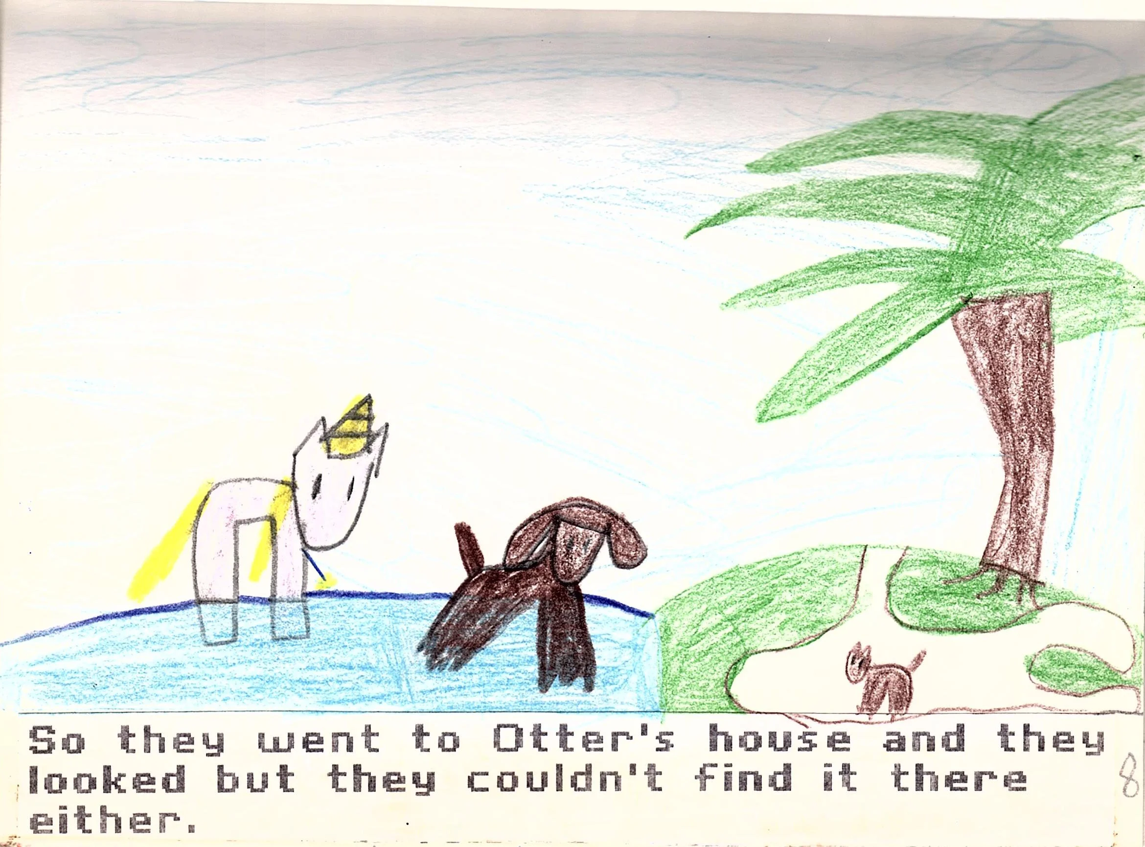 Not sure why otter lives on an island with a palm tree or why Spanky has turned completely brown. My wildlife education came later in life.