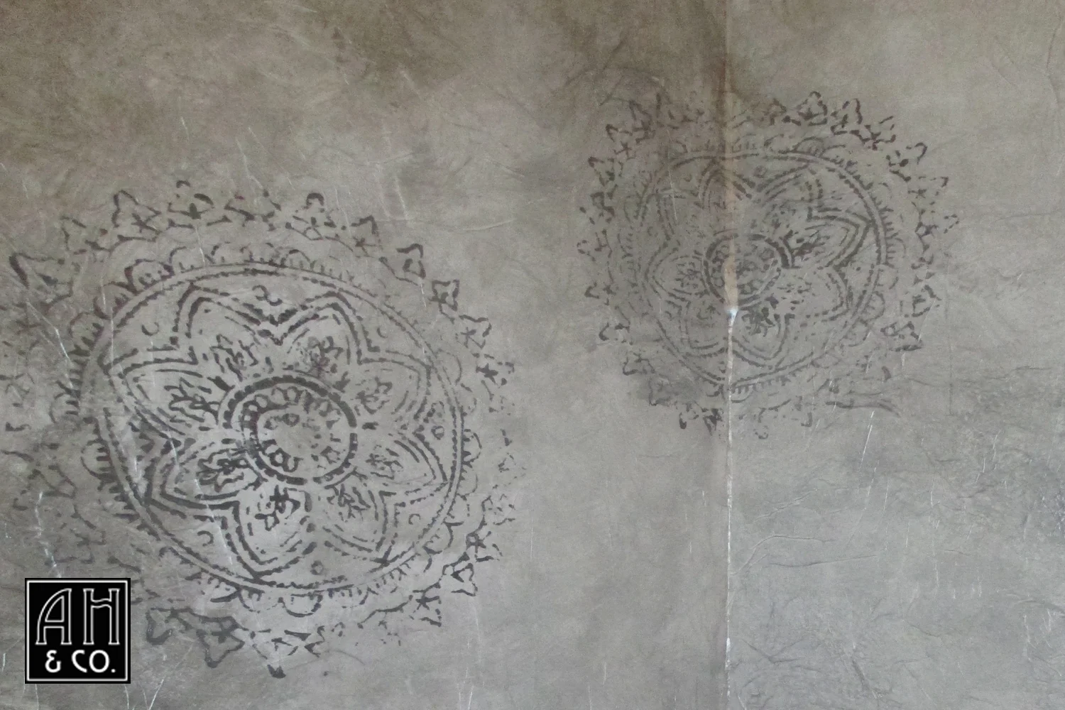 HAND STAMPED SILVER HAND-MADE RICE PAPER