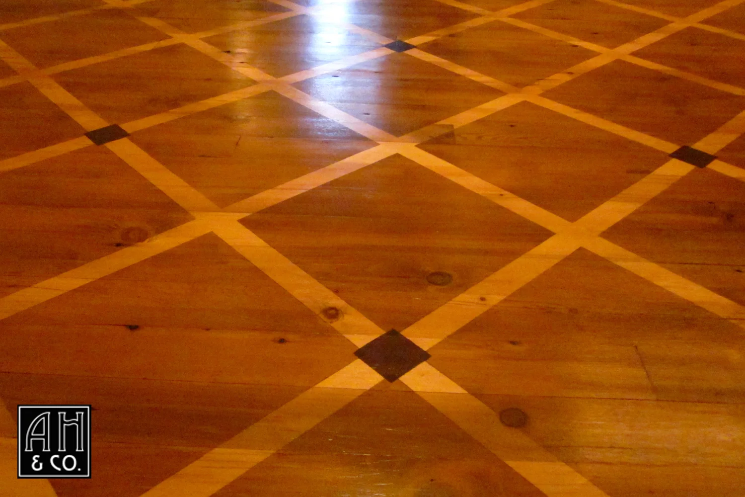 DETAIL: DIAMOND PATTERN PAINTED WOOD FLOOR