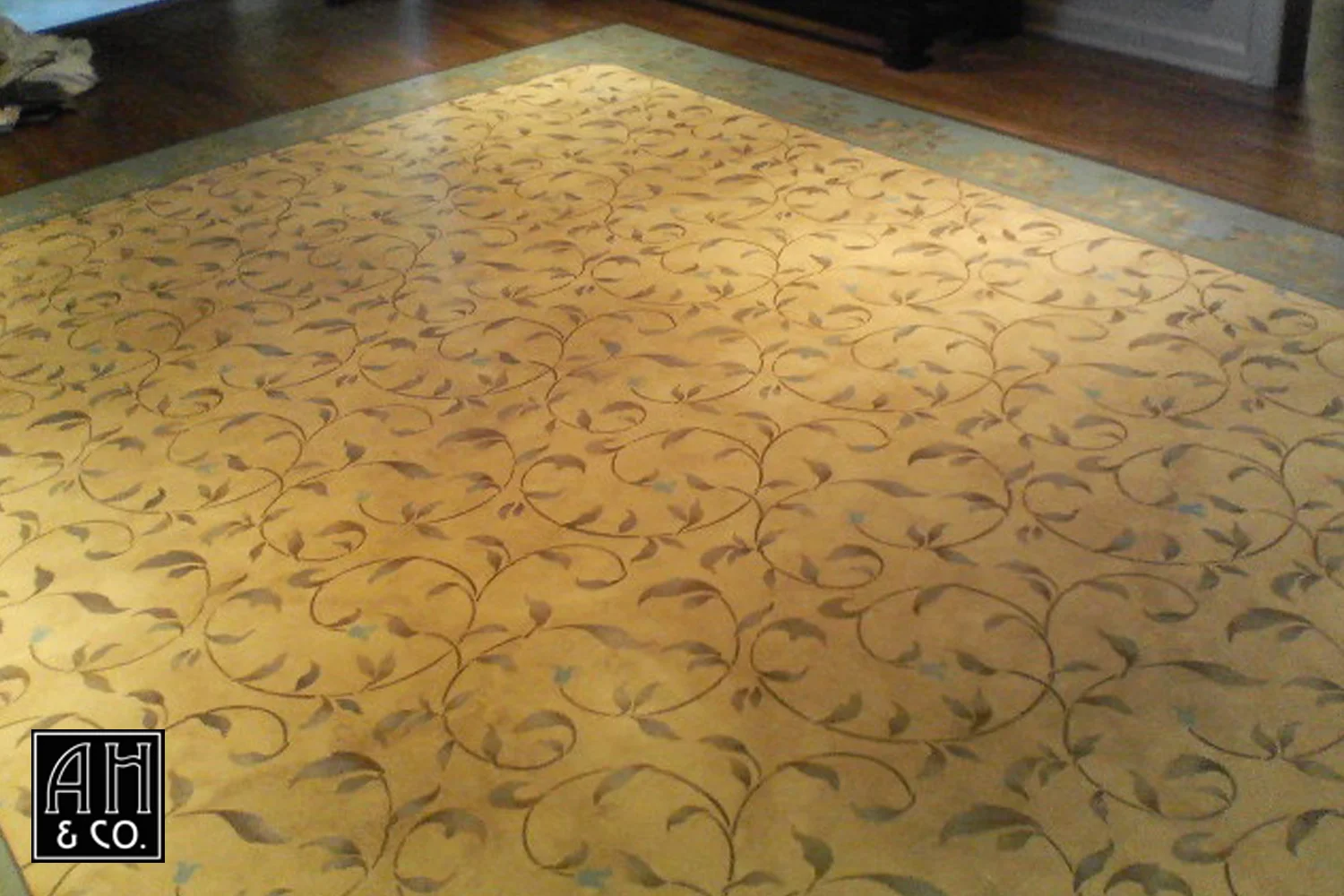 CUSTOM HAND-PAINTED DINING ROOM RUG