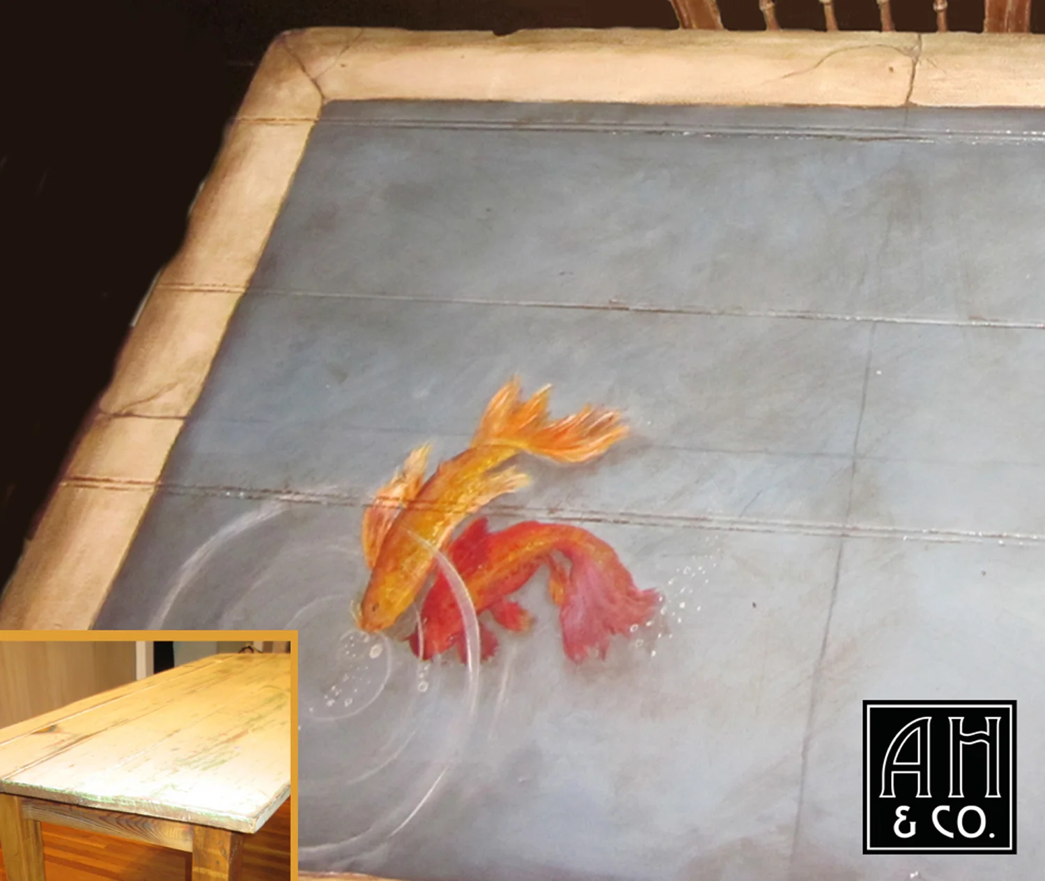 KOI POND CUSTOM TABLE ART
