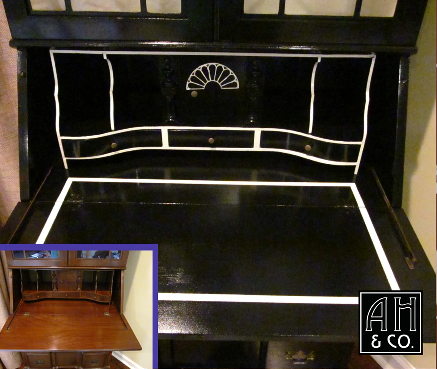 HIGH GLOSS BLACK AND WHITE FINISH