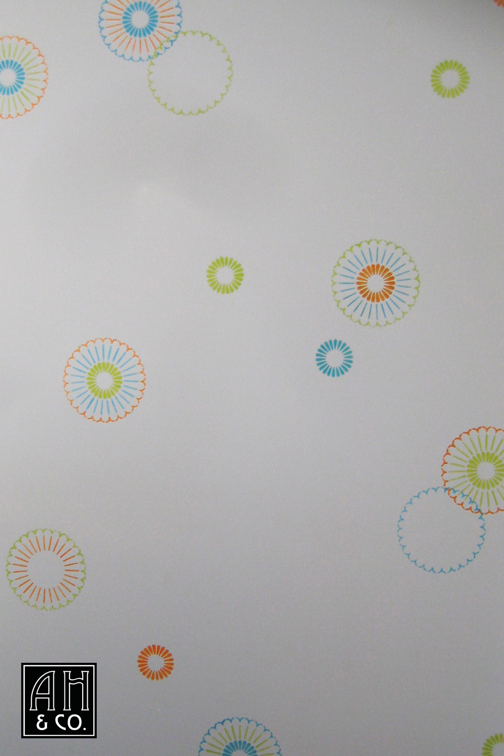 TWEEN ROOM AQUA & ORANGE SUNBURST STENCIL