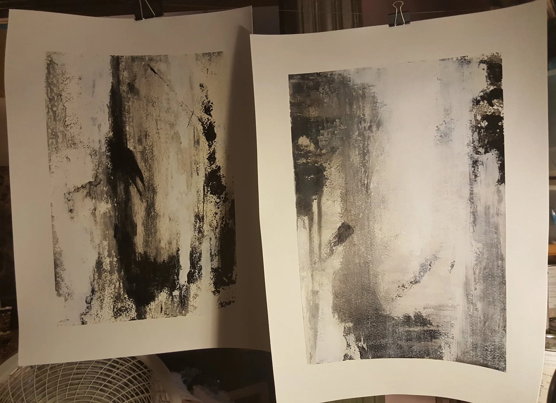 BLACK AND WHITE ABSTRACTS FOR SCHWARTZ DESIGN SHOWROOM METUCHIN,NJ