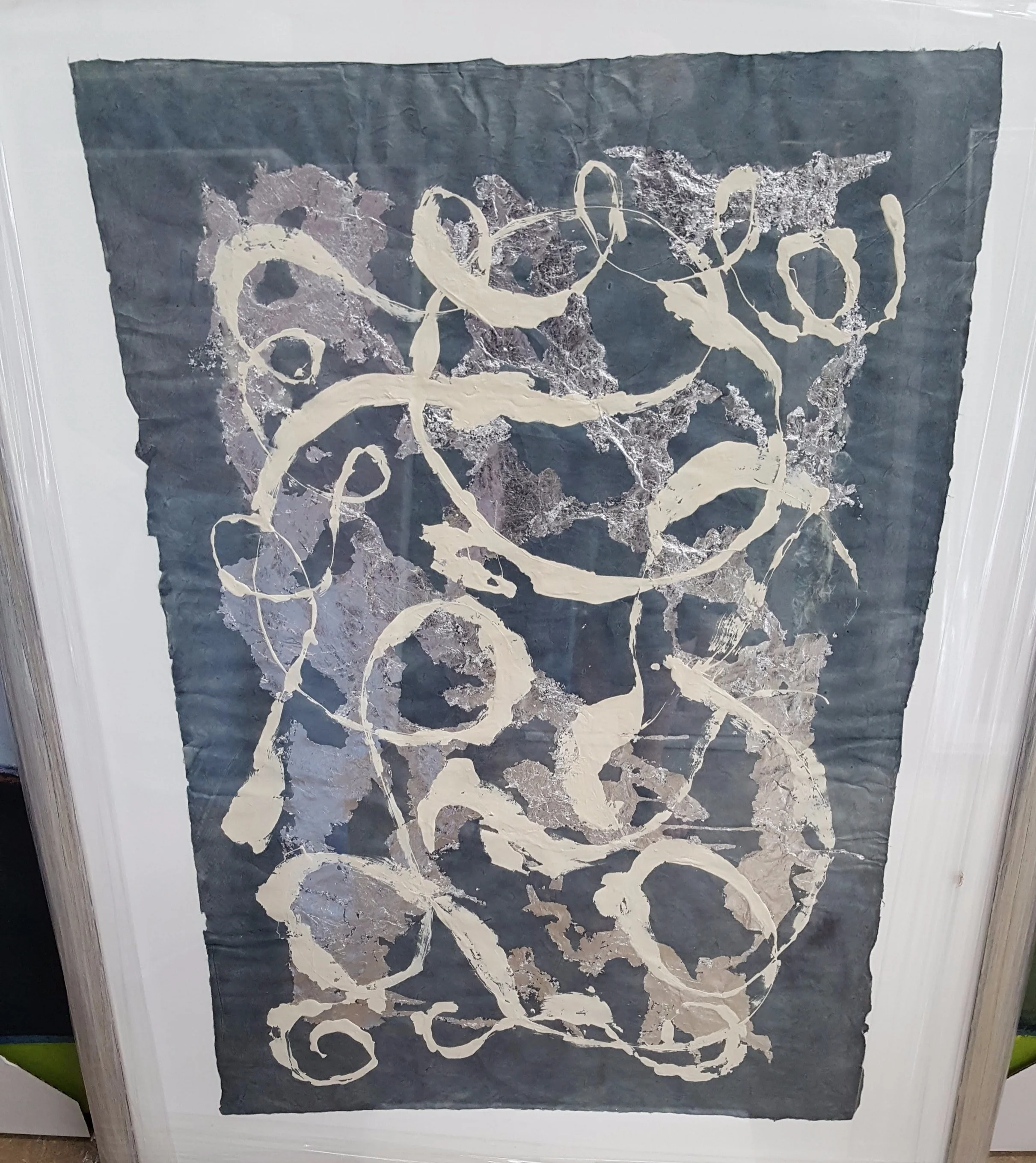 METALLIC SWIRL ON HANDMADE PAPER FOR SDS STAMFORD, CT