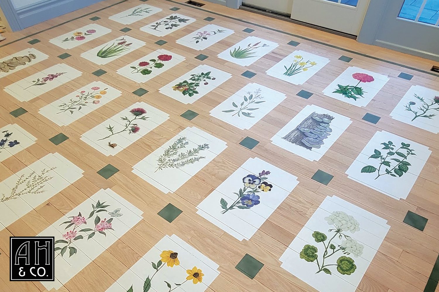 BOTANICAL GARDEN ROOM HAND-PANTED FLOOR