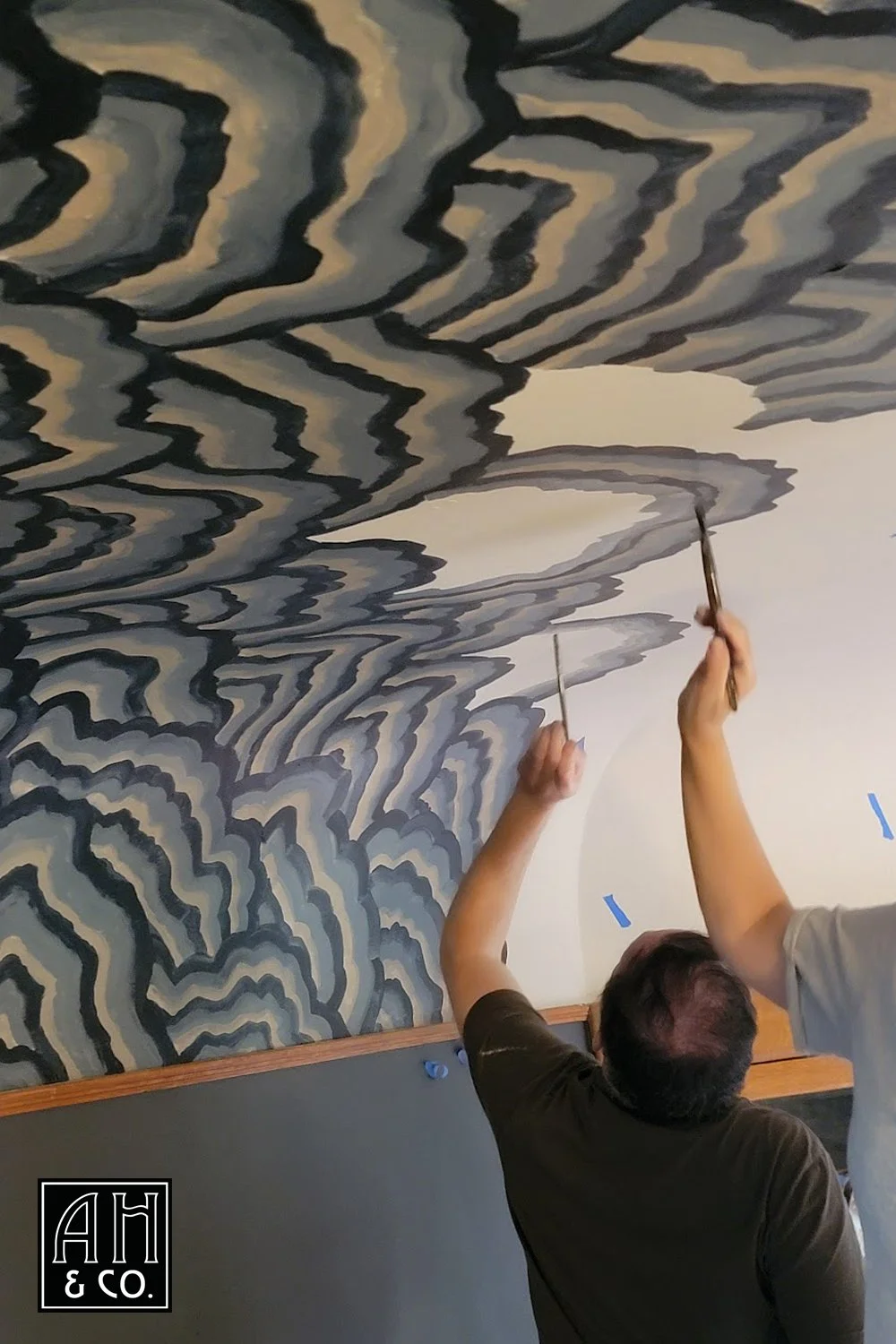 BLUE WAVE CEILING MURAL 