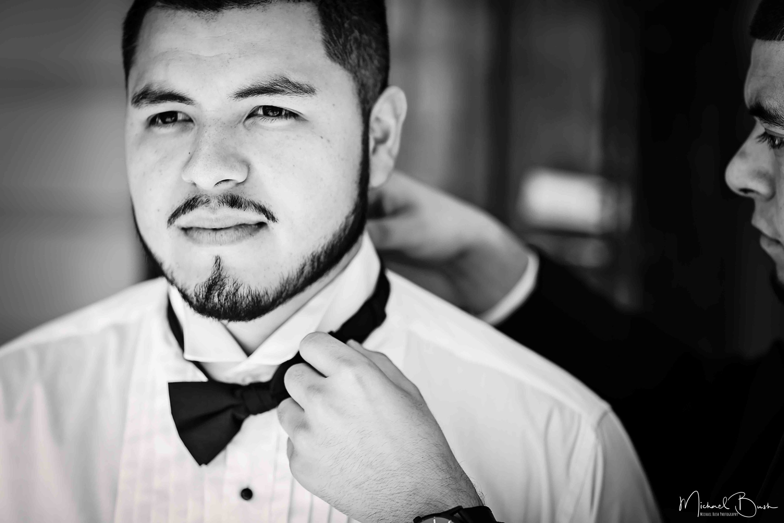 Wedding-Details-Groom-Fort Worth-b&w-Getting Ready-bestman-love-bowtie.jpg