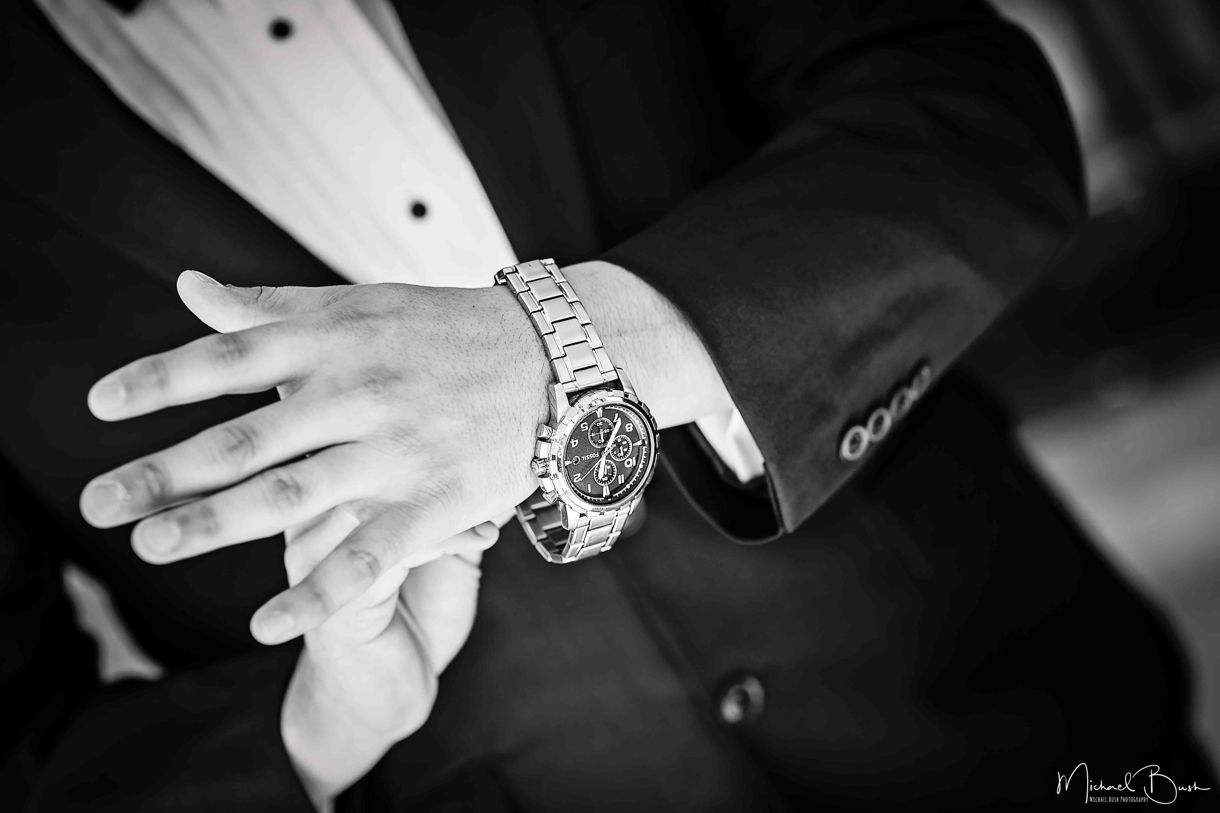 Wedding-Details-Groom-Fort Worth-b&w-Getting Ready-watch-rolex.jpg