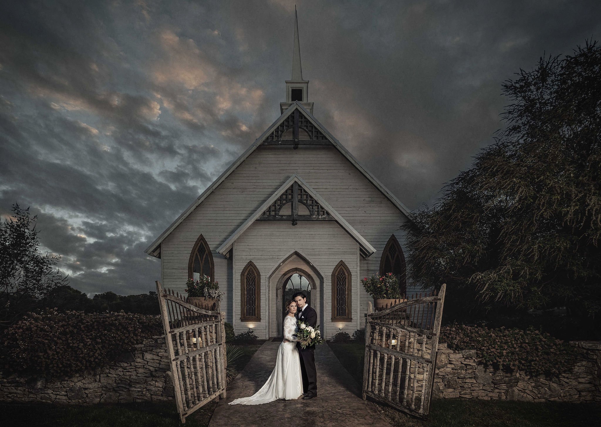 Weatherford Wedding Photography - dramatic - bride - groom - sky.jpg