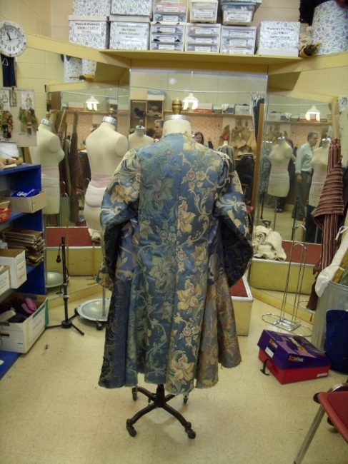  Back view of coat ready for first fabric fitting. 