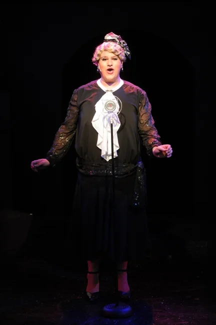  I draped, cut, and supervised the stitching of this dress for Mary Sunshine. Photographed by Porthouse Theatre. 