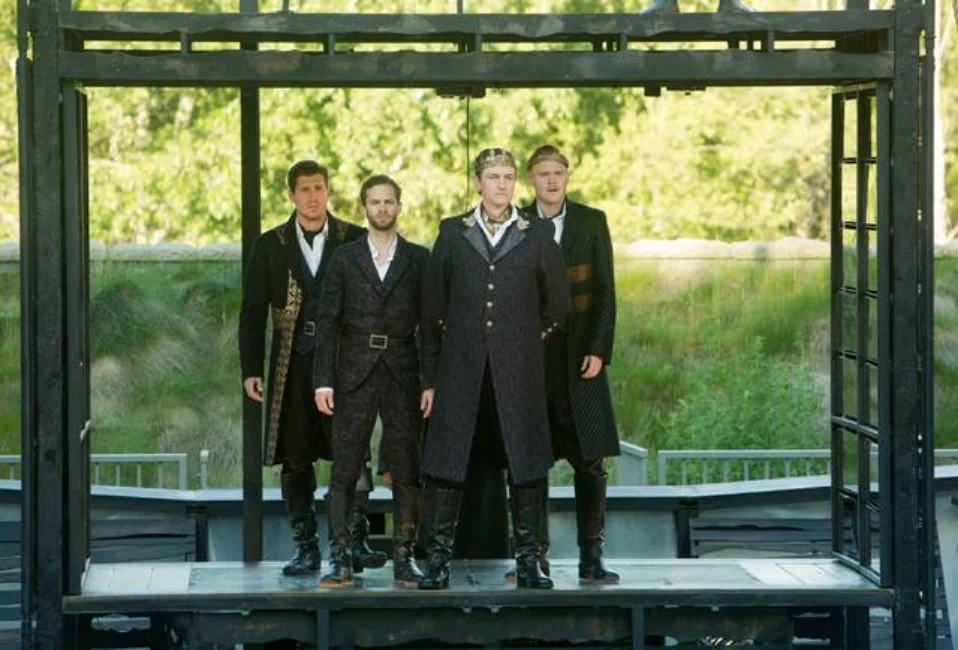  A front view of both the frock coat and the three piece suit. Photograph by Idaho Shakespeare Festival. 