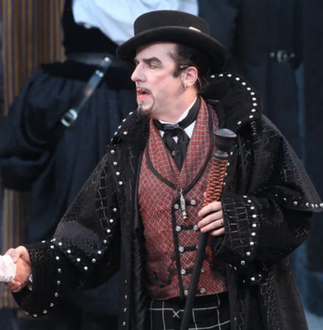  For The Beedle, I patterned and tailored his greatcoat and fall front pants. Photograph by Idaho Shakespeare Festival. 