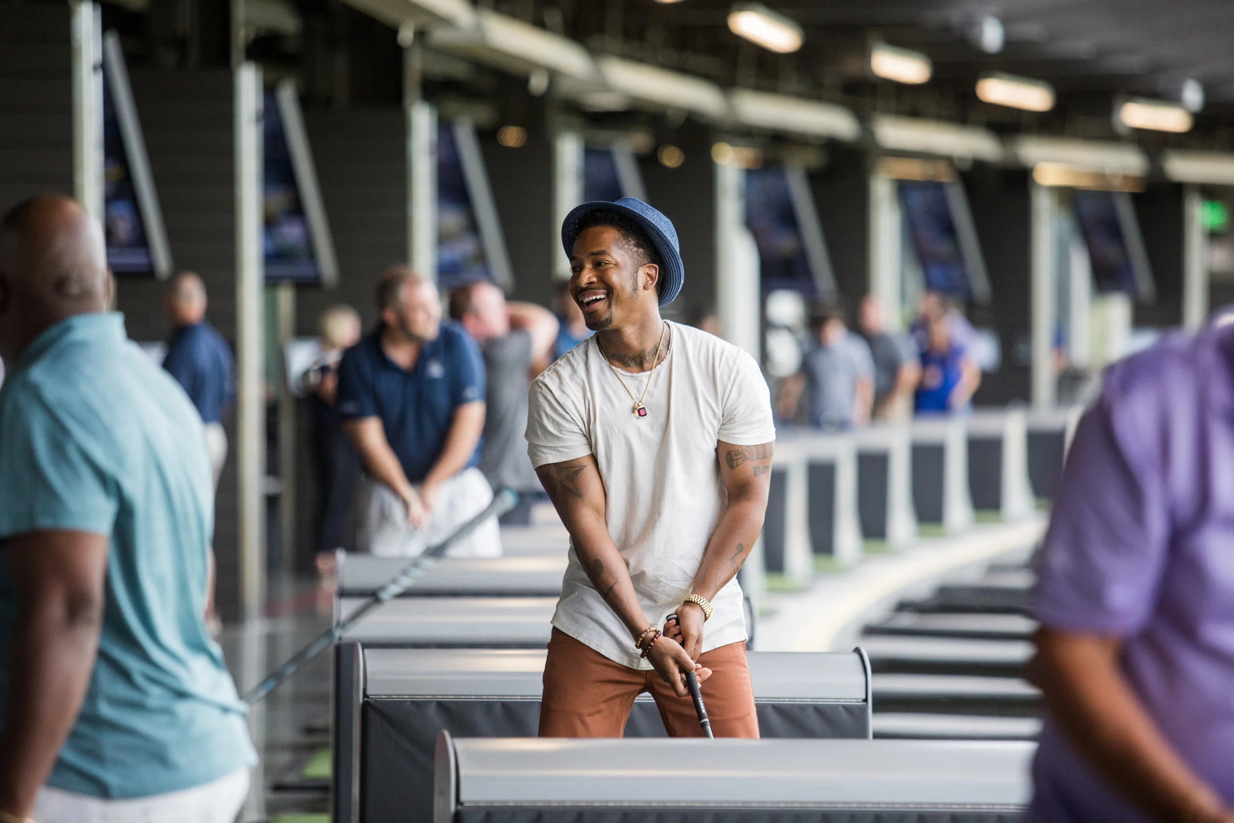 Rapper Chingy practicing his golf swing.