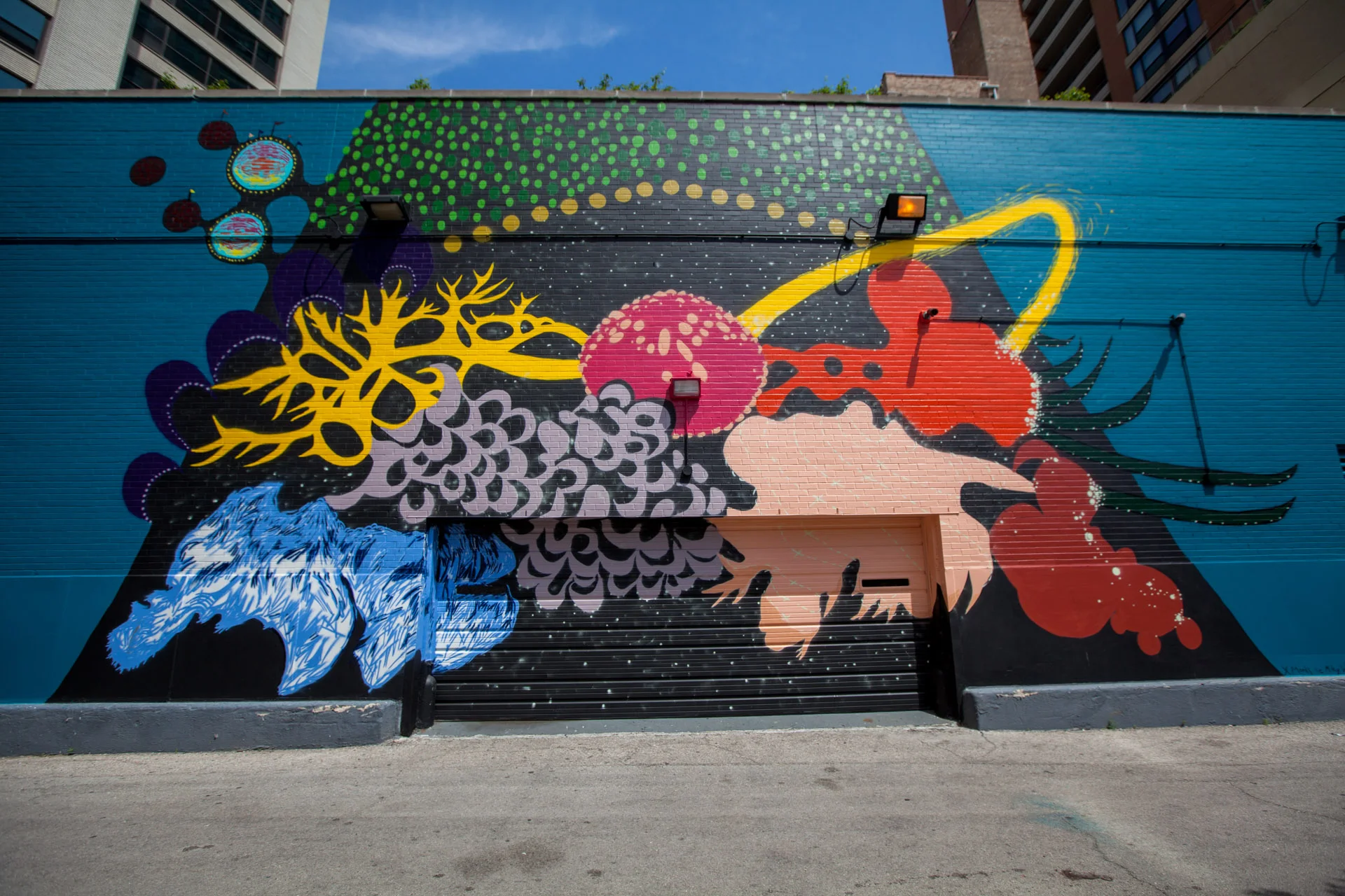 X Marks the Milky Way Mural located at 1130 S Wabash. Completed in May 2016 images by Shirley Nannini