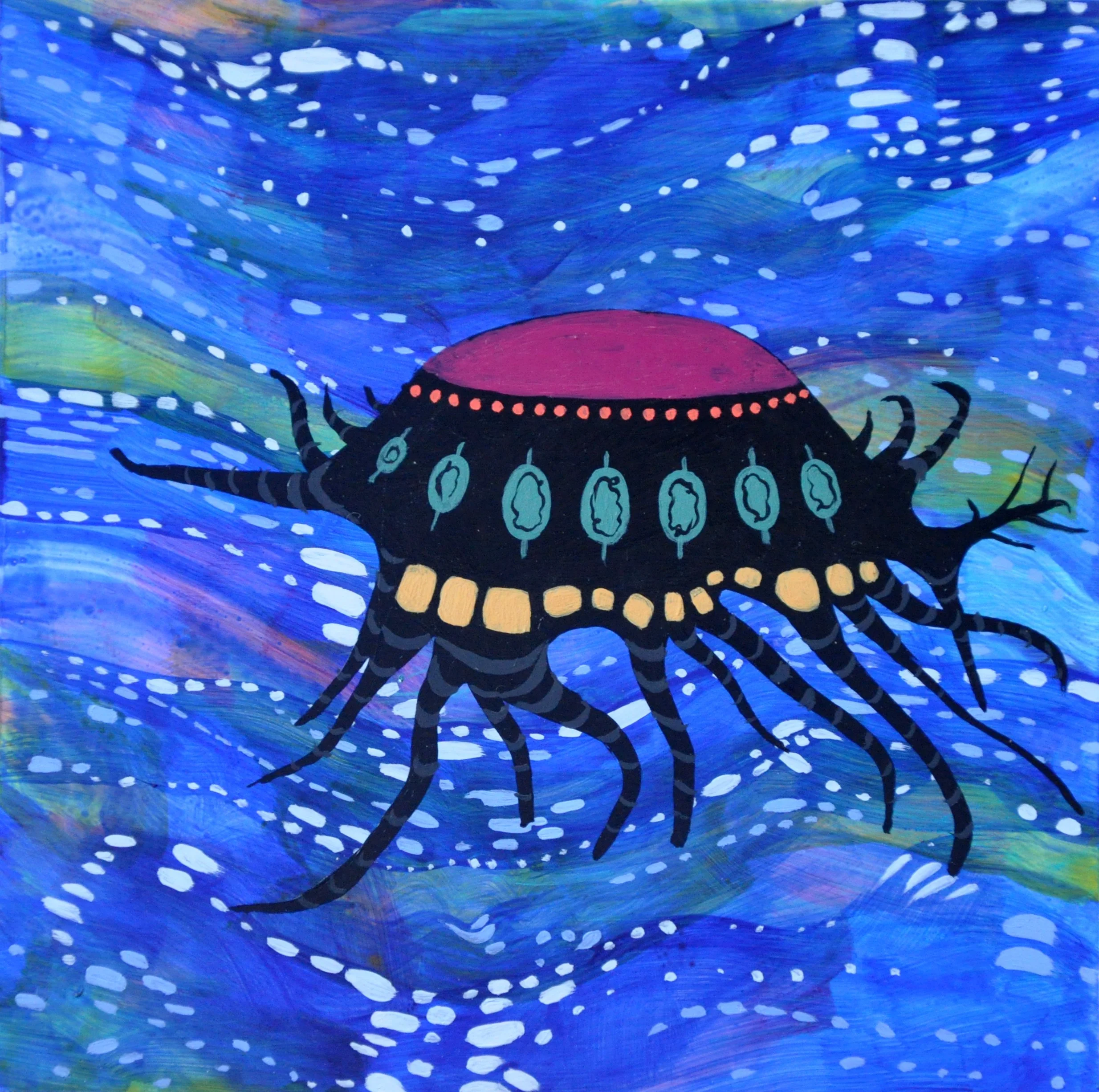 Princess Pillow, 6" x 6", acrylic on panel