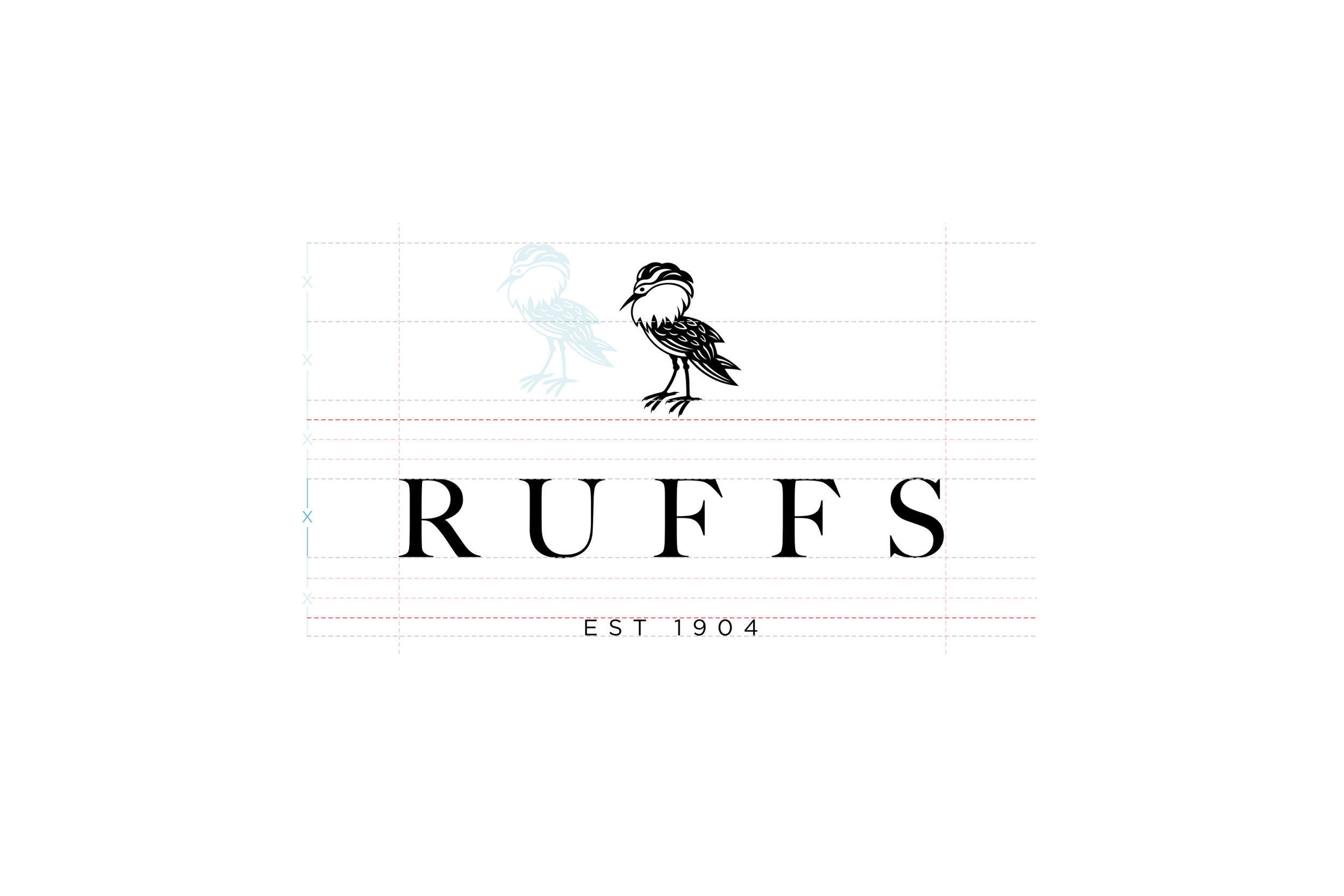 Following an initial research phase, I was inspired by the shape and form of older iterations of the Ruffs logo, in regards to the typeface, along side older sketches and versions of the iconic Ruff bird, which is the signet of the Ruff family. The