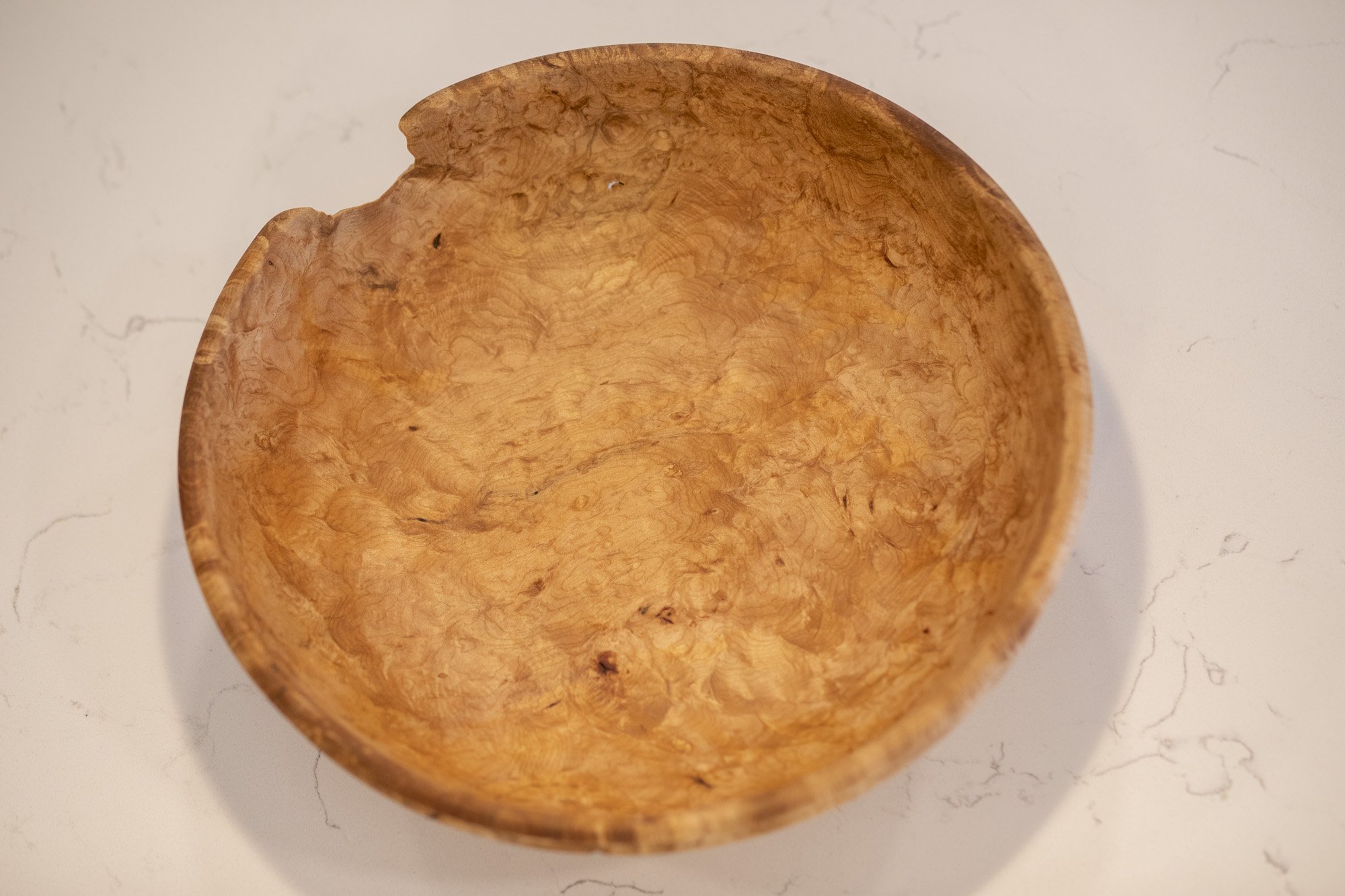 Hand Turned Curly Maple Salad Bowl