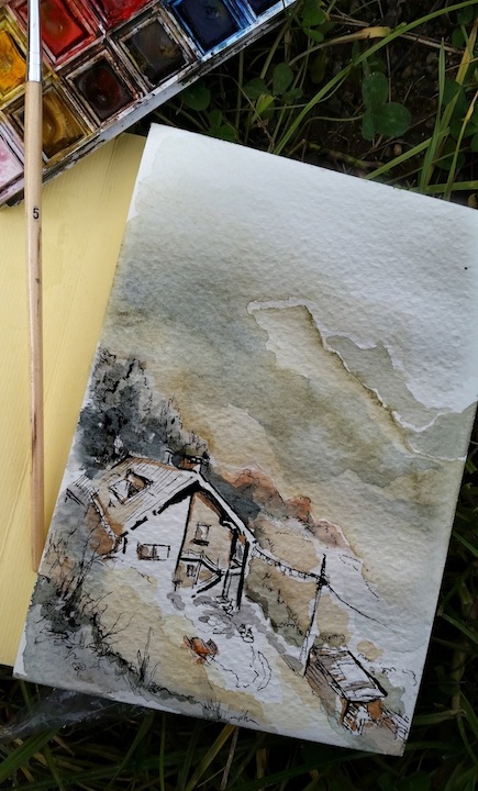 Outdoor watercoloring