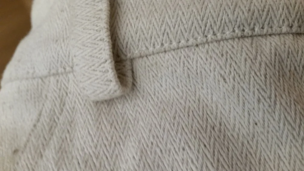 Hemp trousers (industrially spun and woven)