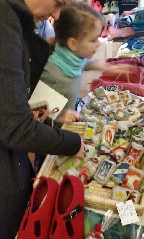 Catching a mother and her daughter buying one of my soap designs!