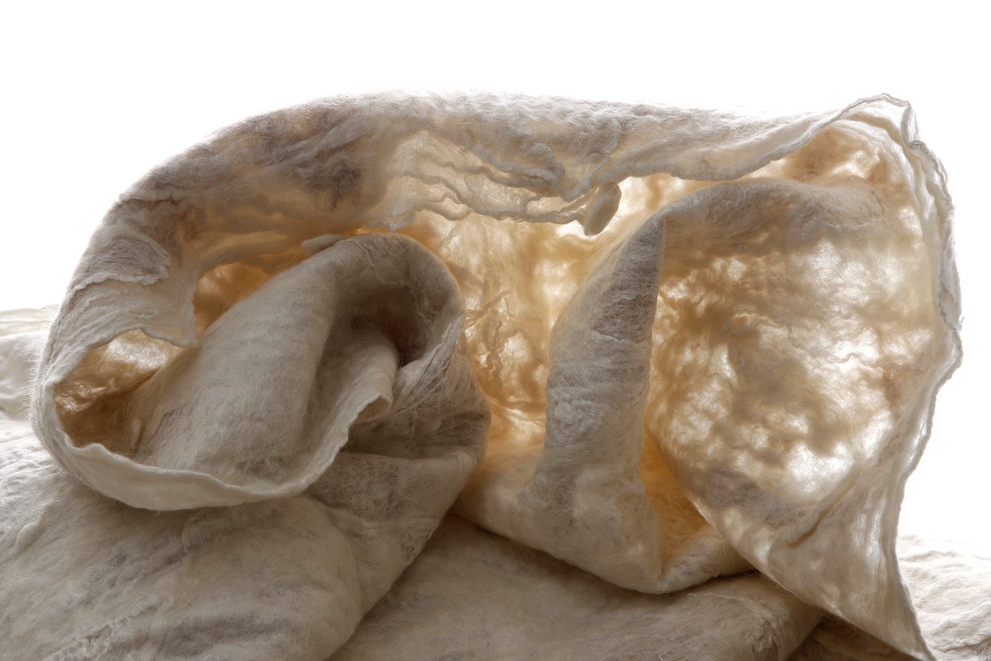 Marbled Felt Throw
Cashmere and Silk
Hand-felted
70” x 30”