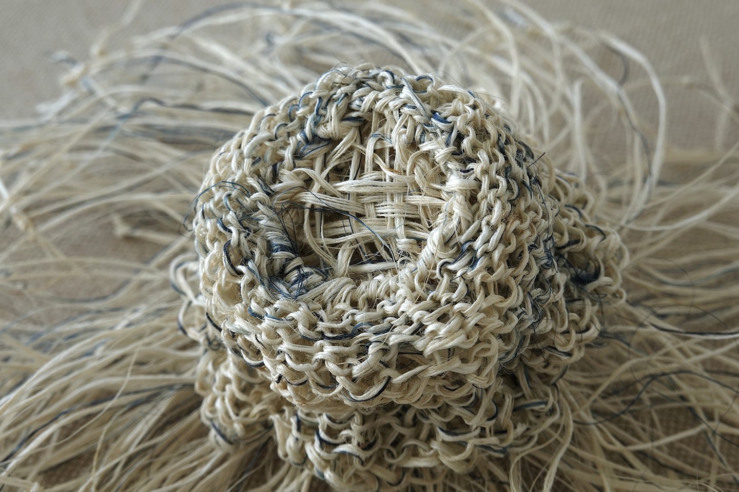 Sea Form 3 Detail
Hand-dyed Indigo, Hand-tied Ramie
Hand-knitting, weaving and knotting
4” x 4” x 3”
