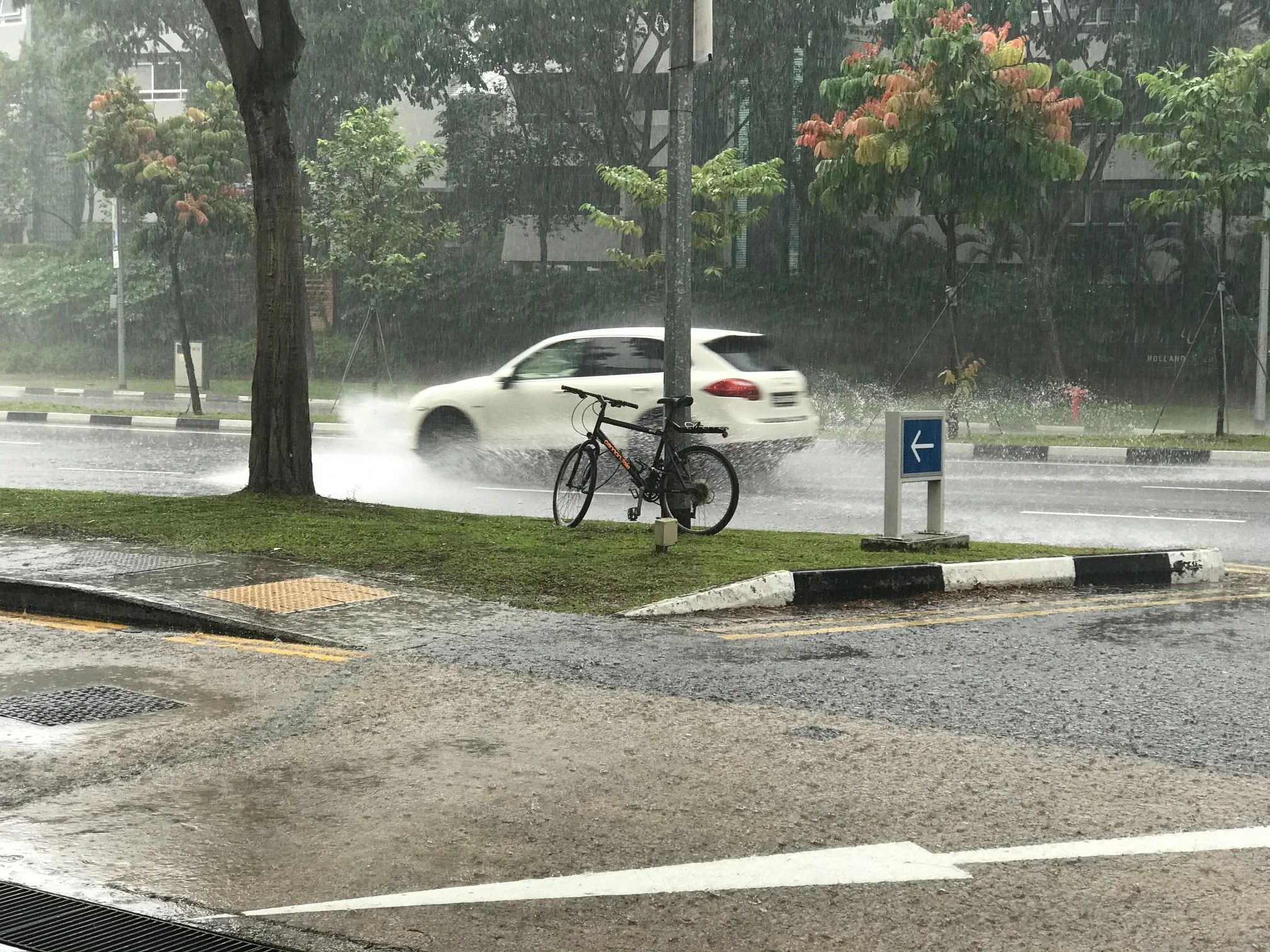 Splashing in the rain