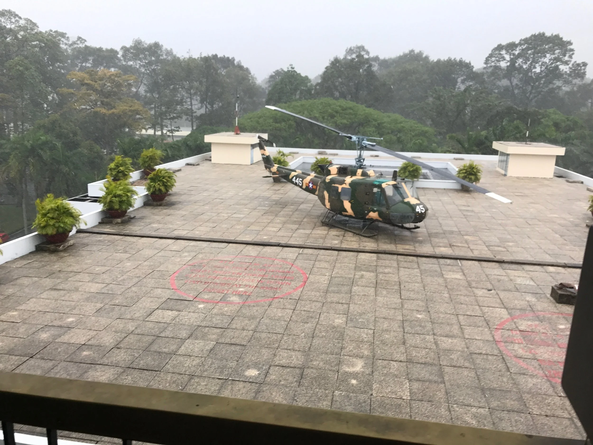 Presidential helicopter on roof