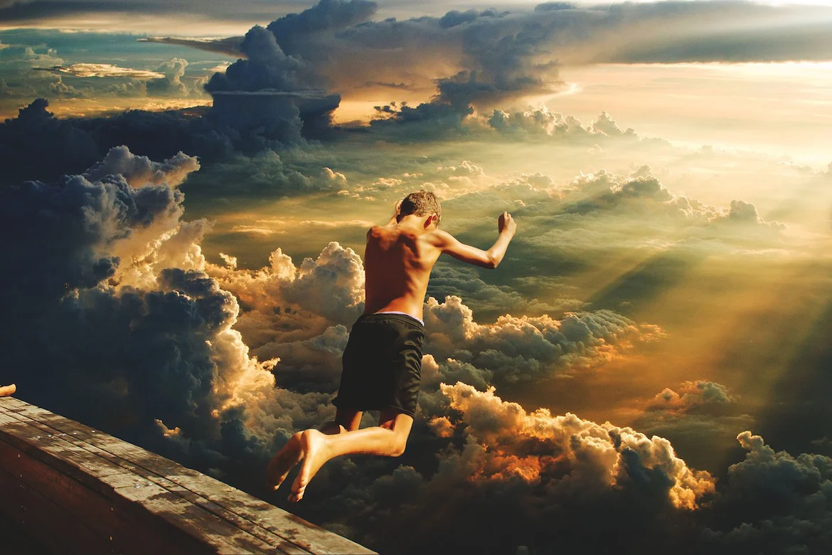 To leap above the mud that is man.