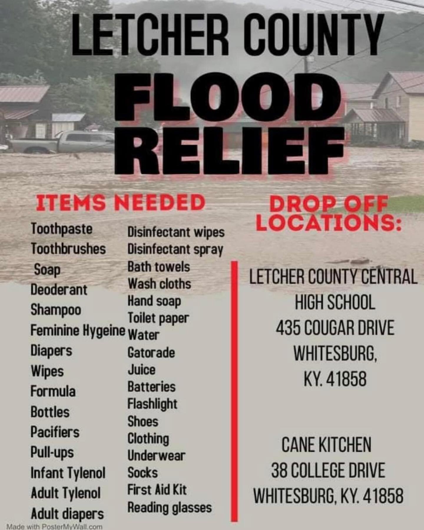 If you would like to donate please drop items off at the church office this week.  The church has someone who is going next week to personally deliver the items.